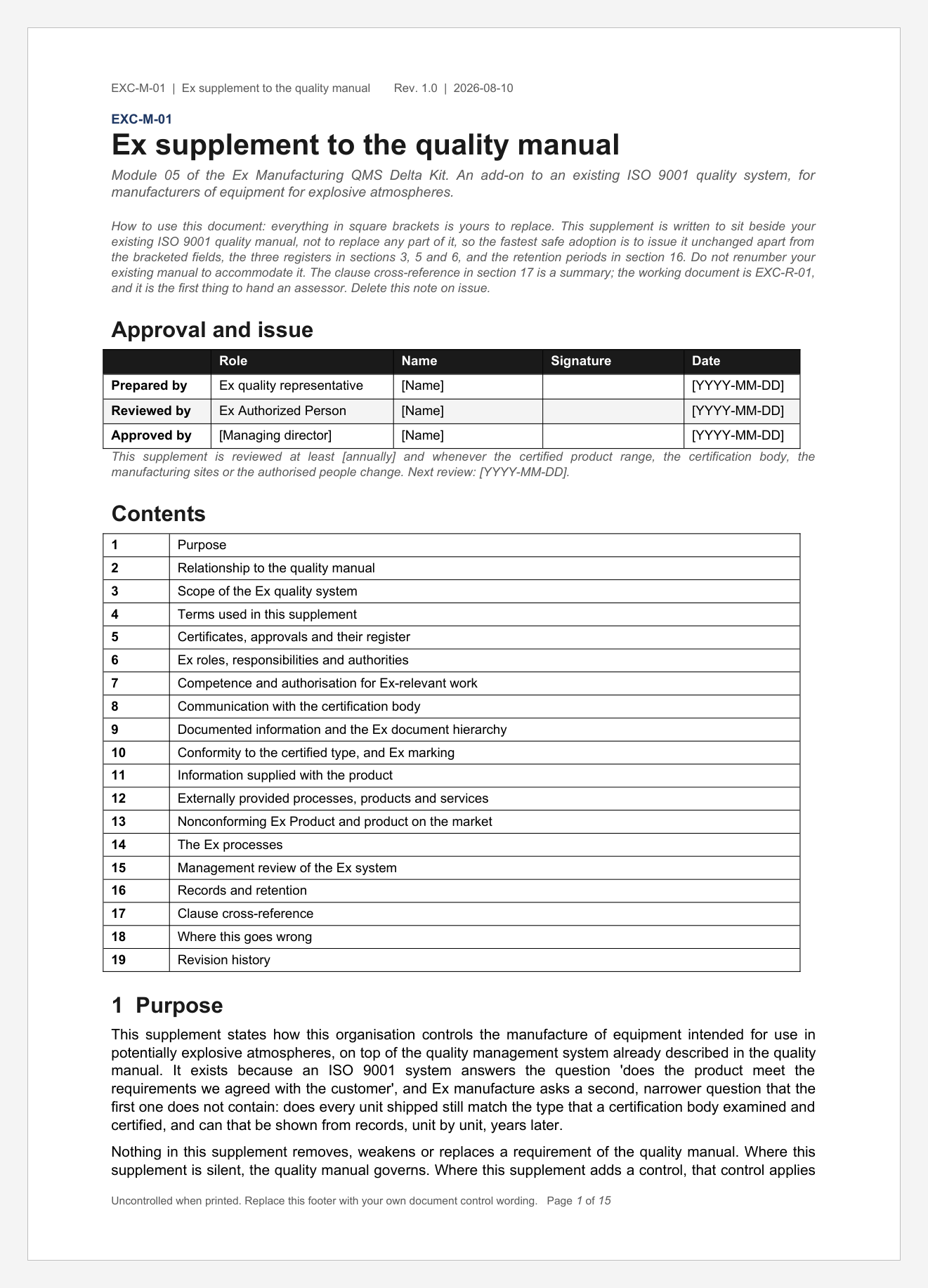 First page of the Ex manual chapter